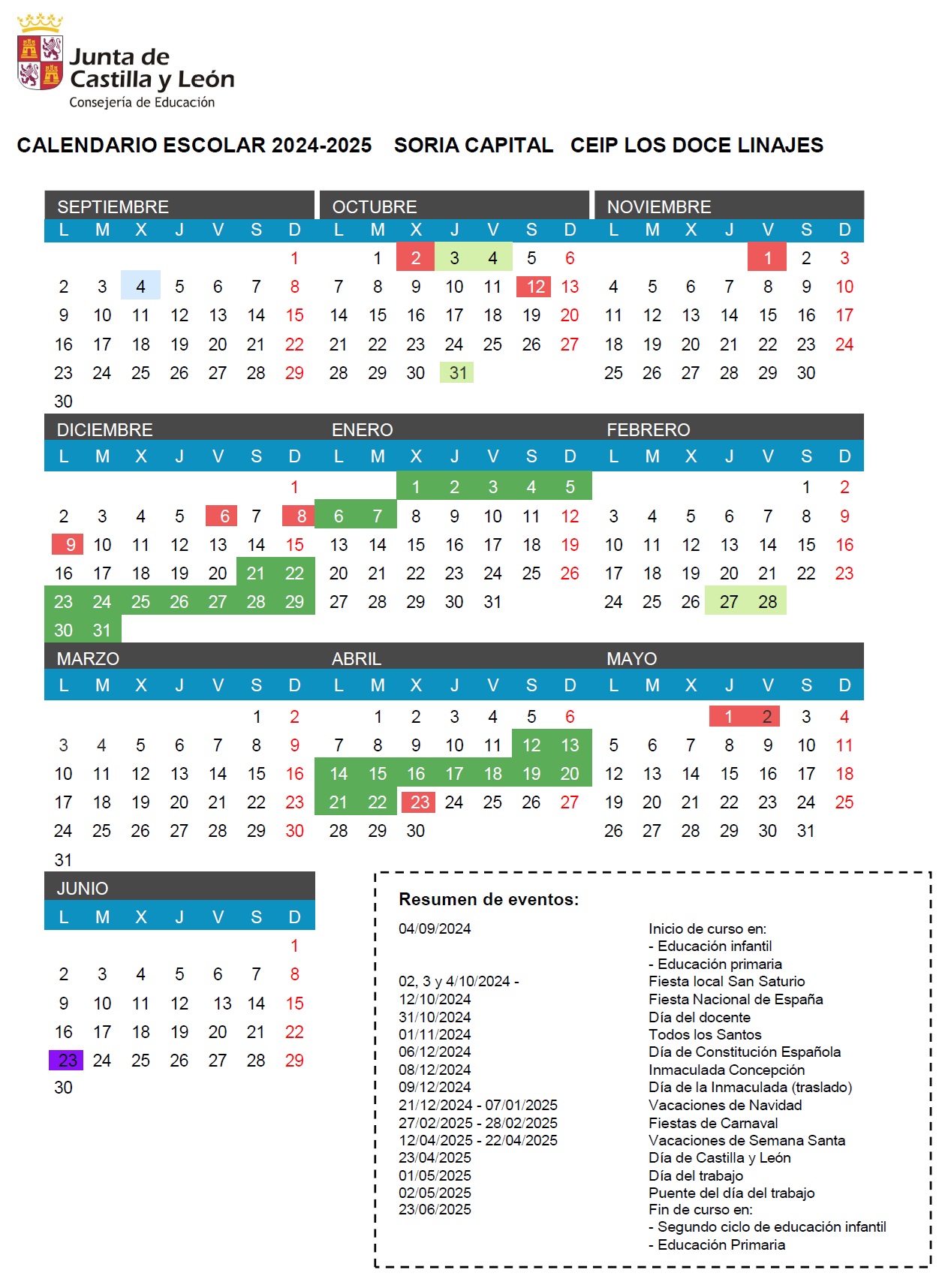 CALENDARIO 24-25